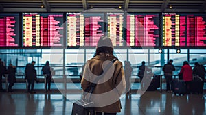 Waiting for departure at the airport.