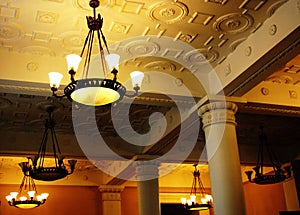 Waiting hall in the airport. Ceiling