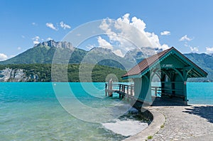 Waiting house to embark ships to Saint Joriz at Lake Annecy