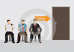 Waiting for Job Interview Vector Illustration