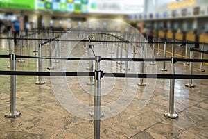 Waiting lines in the airport or banks and security post for passenger check in