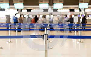 Waiting lines in the airport and security post for passenger