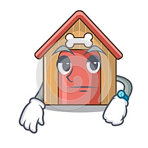 Waiting mascot dog house of wood home