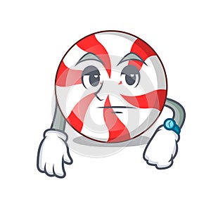 Waiting peppermint candy mascot cartoon