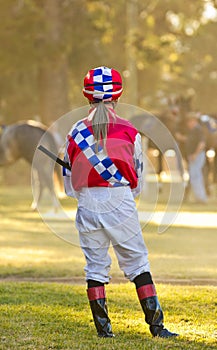 Waiting for a race horse