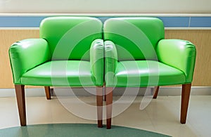 Waiting room green chairs