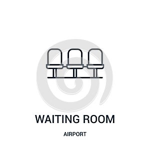 waiting room icon vector from airport collection. Thin line waiting room outline icon vector illustration