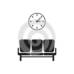 Waiting room line icon concept. Waiting room linear illustration, symbol