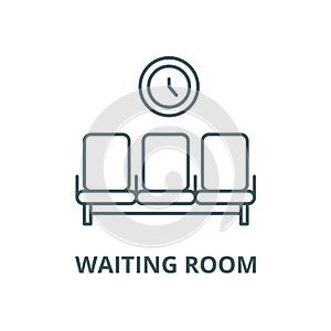 Waiting room vector line icon, linear concept, outline sign, symbol