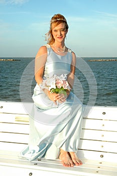 Waiting by the sea photo