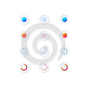 Waiting symbols UI elements kit