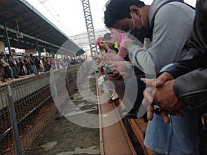 Waiting for the train
