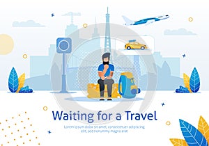 Waiting for Travel Flat Vector Promotion Banner
