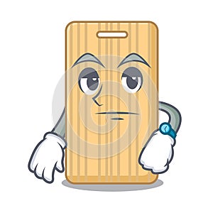 Waiting wooden cutting board mascot cartoon