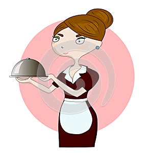 Waitress with a plate