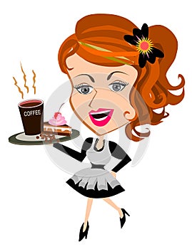 Waitress serving Coffee
