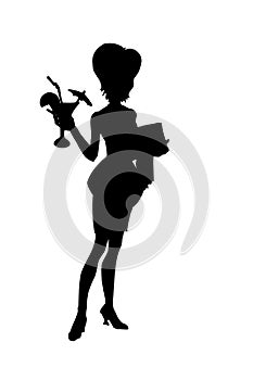 Waitress silhouette