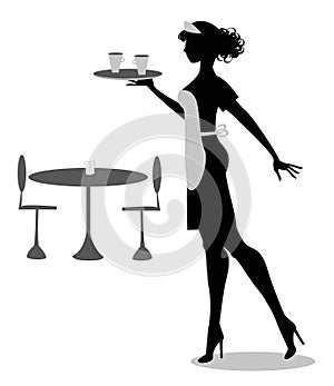 Waitress silhouette