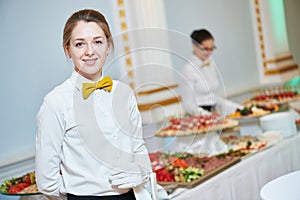 Waitress woman in restaurant