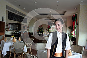 Waitress at work