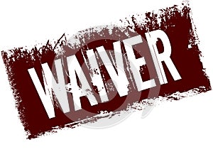 WAIVER on red retro distressed background. photo