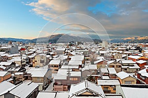 Wajima, Ishikawa, Japan Town Skyline in Winter