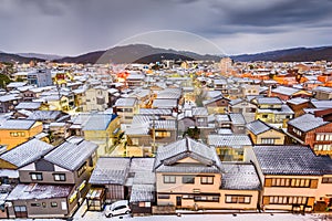 Wajima, Ishikawa, Japan Town Skyline in Winter photo