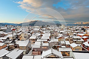 Wajima, Ishikawa, Japan Town Skyline in Winter photo