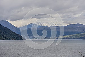 Wakatipu lake and Mount Aurum in background, from near Devils Staircase, Otago, New Zealand