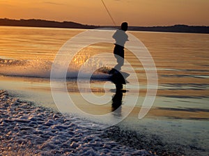 Wake-Board and Sunset