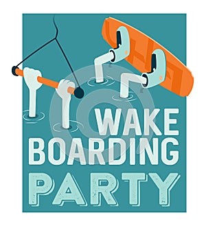 Wake boarding lessons poster