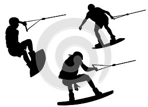Wake boarding silhouettes