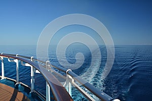 Wake of the cruise ship