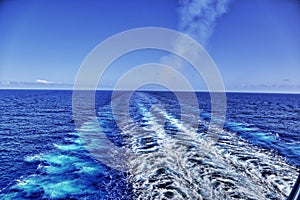 Wake from cruise ship