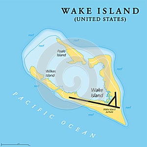 Wake Island, Wake Atoll, political map