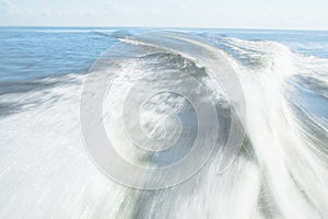 Speedboat wake on Lake Pontchartrain photo