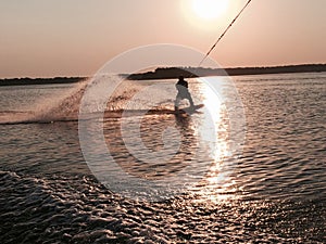 Wakeboard sunset