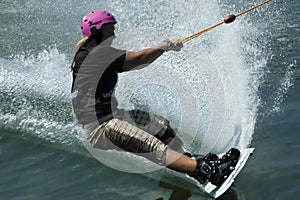 Wakeboarder in action