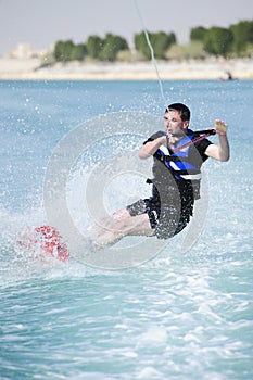 Wakeboarder in action