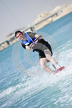 Wakeboarder in action