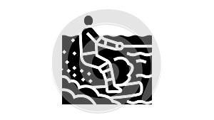 wakeboarding extreme sport glyph icon animation