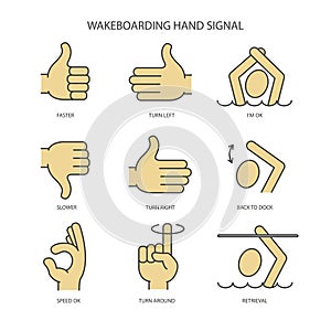 Wakeboarding hand signal photo