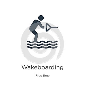 Wakeboarding icon vector. Trendy flat wakeboarding icon from free time collection isolated on white background. Vector