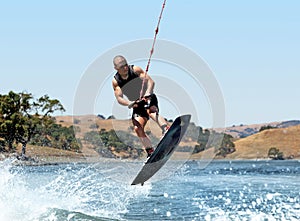 Wakeboarding on the lake