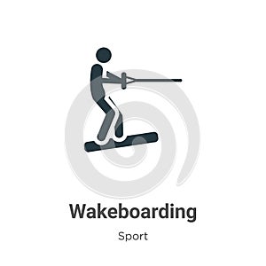 Wakeboarding vector icon on white background. Flat vector wakeboarding icon symbol sign from modern sport collection for mobile
