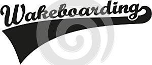 Wakeboarding word retro