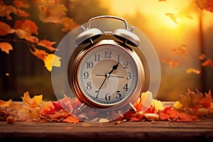 Wakeful alarm clock autumn. Generate Ai