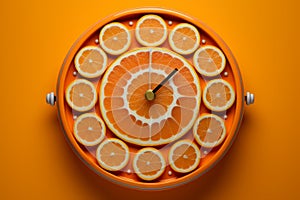 Wakeful Fresh orange alarm clock. Generate Ai