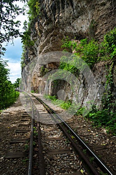 Waking Trail at Death Railway , Krasae Cave Station,Kanchanaburi,Thailand