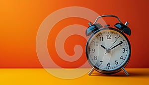 Waking up to old fashioned alarm clock reminder bell generated by AI